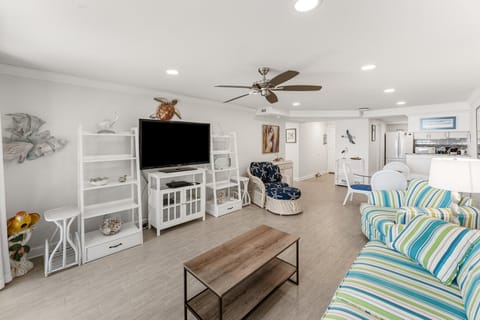 On those windy coastal days, you can open the sliding glass door, turn on your ceiling fan and enjoy the ocean air.