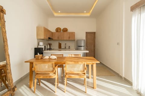 A bohemian style kitchen room