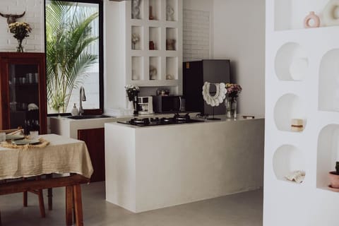 Charming kitchen and dining area blending modern and rustic décor