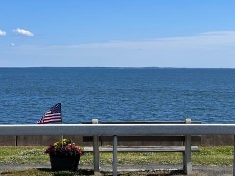 Walk down the street to this view of the ocean and hear the waves !