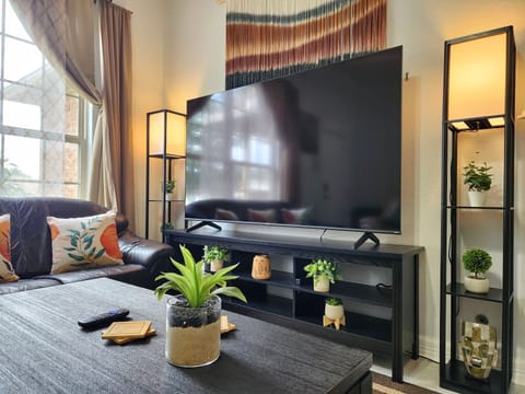 Big 75" in 4K HDTV great for entertainment.