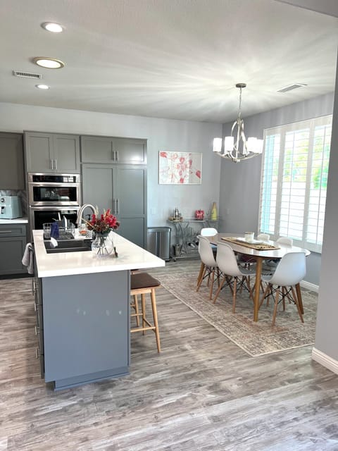 Dining area accommodates up to 9 people