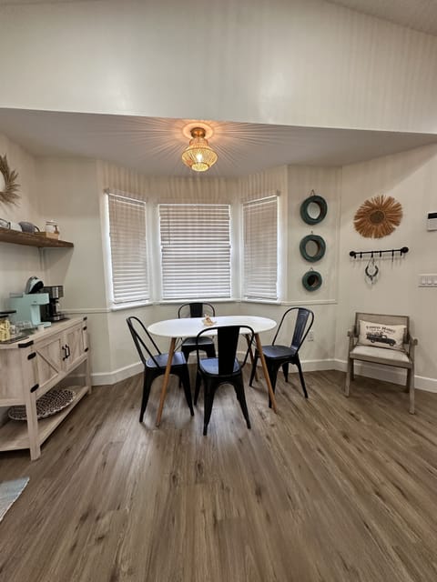 Breakfast table in kitchen