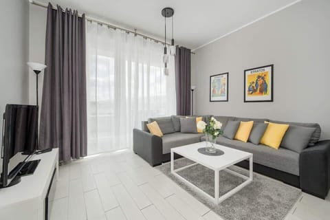 Living room with corner sofa.