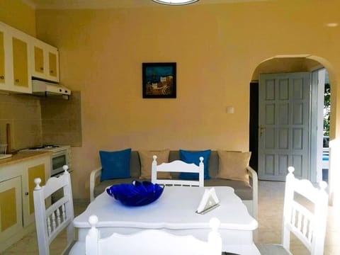 Cozy Open-Plan Living Area with Kitchen and Dining Space