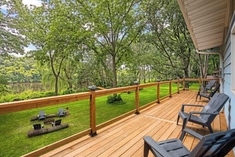 Enjoy a HUGE wrap around deck overlooking the Mississippi River