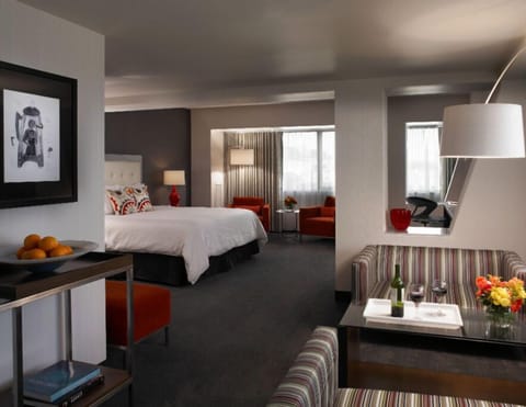 Open suite layout ideal for families or extended stays, featuring comfortable living and sleeping areas.