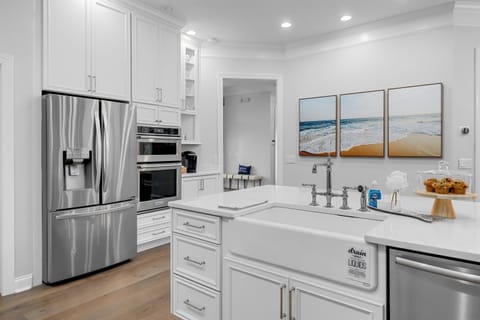 Fully equipped kitchen with modern appliances