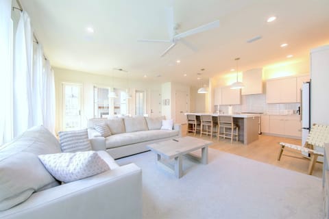 Comfortable and modern furnishings with chef's kitchen.