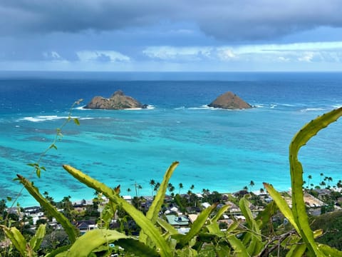 View of The Mokes from Lanikai Pillbox hike (<5 minutes walk away from studio)