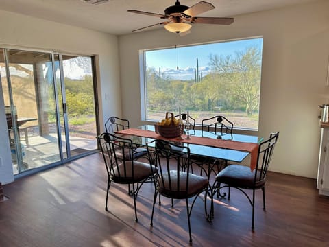The dining table is a great perch for wildlife viewing