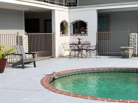 The courtyard is a quiet place to relax and unwind