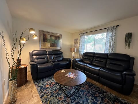 The living room is a great spot to relax and play