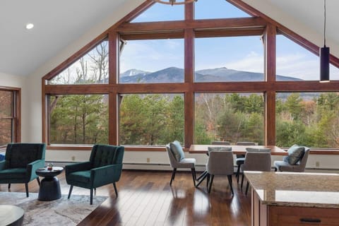 Panoramic view of Whiteface Mountain from the living, dining, and kitchen area