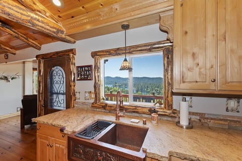 You'll have a nice deep copper sink and a dishwasher