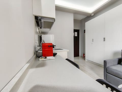 Living area and kitchen