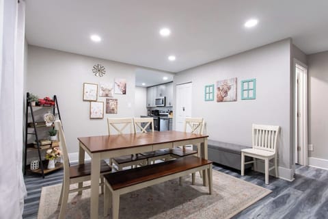 Dine in the spacious dining room at the table for 6.