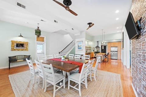 Experience the epitome of elegance in this stunning dining room featuring a sleek table and comfortable chairs. Elevate your dining experience and make every meal a special occasion. 🥂🍴 #ChicDining #FineDining #HomeSweetHome