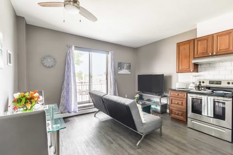Comfortable Living Room With Open Kitchen Concept