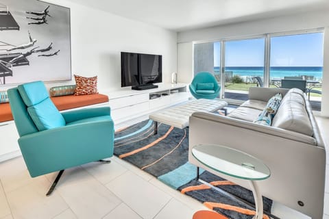 Beach House 104A - Gorgeous living room with gulf views!