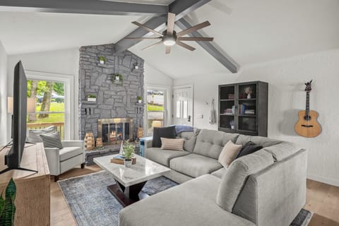 Rest and relax in this upstairs living area.
