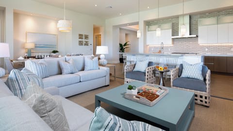 Bright and airy open concept living dining area