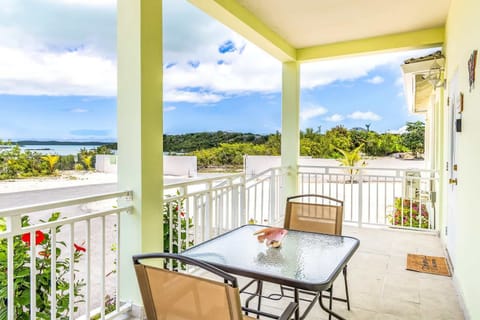 Tranquil balcony view with scenic surroundings.