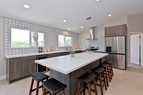 The kitchen is fully equipped with all appliances