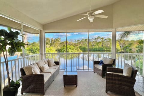 Private Lanai with stunning views of lake and amazing wildlife.