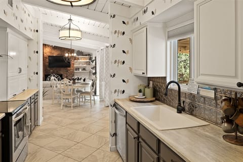 View from kitchen to living area