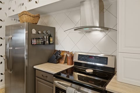 Modern stainless steel appliances