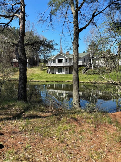 View from pond to back of the house