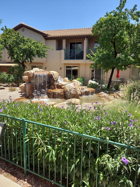 Fountain outside from patio
