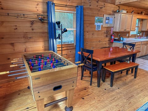 Whether it’s board games, a meal, or a game of foosball- this space is where moments turn into memories.