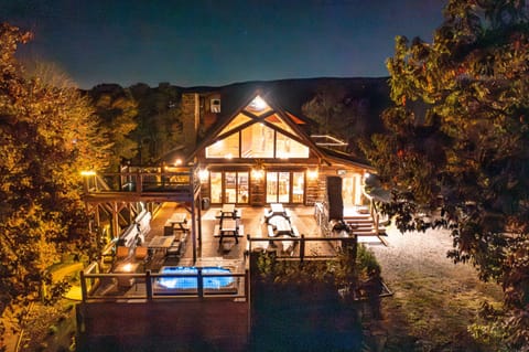Newly expanded deck with 9  person hot tub