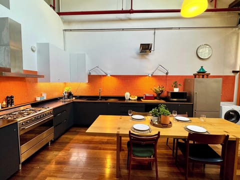 Open plan kitchen dining with extra large kitchen table