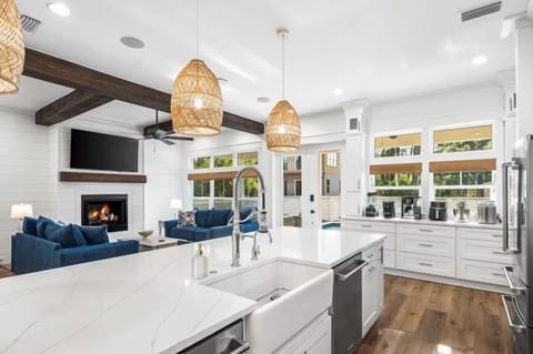 Elegant, well stocked kitchen