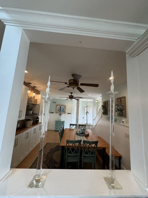 View of dining room from kitchen