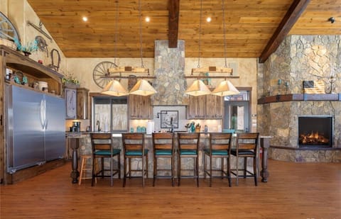 Large kitchen island seats 6