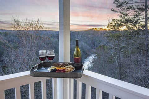 Balcony Retreat: Indulge in fine wine and snacks as nature's hues enchant your evenings!
