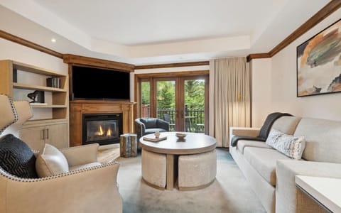 Living Room (facing East toward quiet S. Galena St and Ajax Mountain)