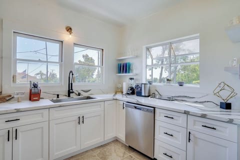 This kitchen combines style and functionality, making it the heart of your stay.