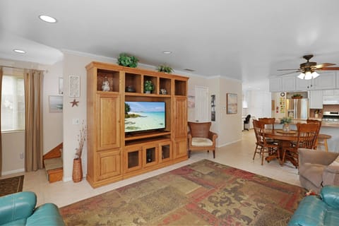 Watch the game on the TV or catch up on the news of the day!