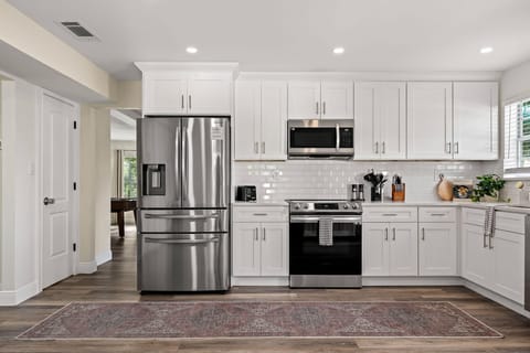 Whip up gourmet meals in our fully-equipped kitchen. Ideal for extended stays, food lovers, and those who enjoy home-cooked meals.