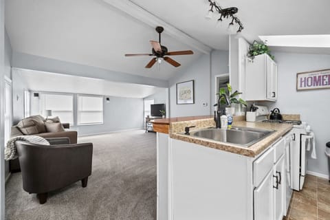 Enjoy our open floor plan with a view from kitchen to the living room
