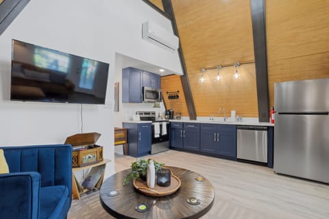 Experience tiny home living but FULL-size fridge, stove, dishwasher, oven, mcrwv