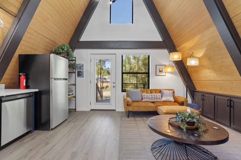 Iconic A-Frame energy, front and center.