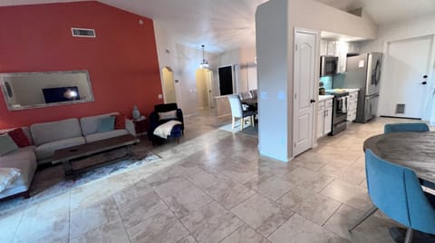 View of front door
Open concept Living, dining space. 