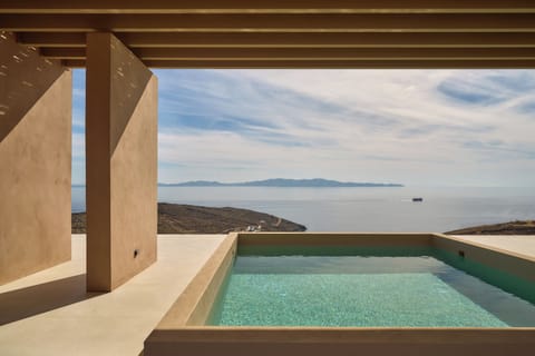 Overlooking the Aegean Sea, this is one of the very best villas on Tinos Island.