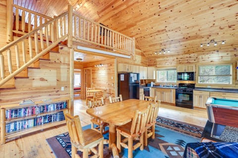 Dining Area | 2-Story Cabin | Gas Fireplace | Board Games | Free WiFi